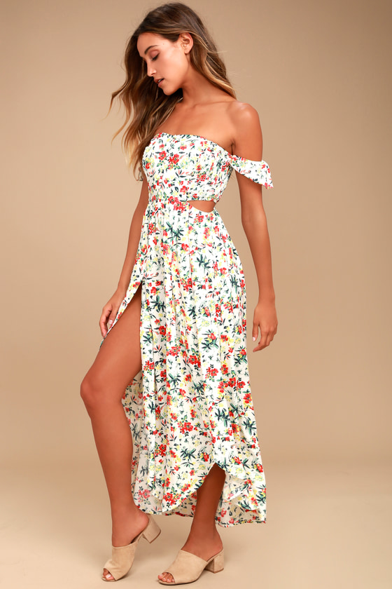 Cute Floral Print Dress - Maxi Dress ...